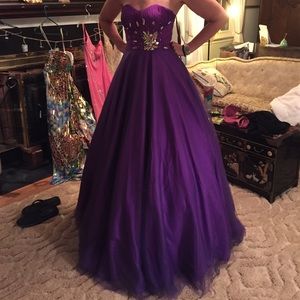 Purple AB stoned gown